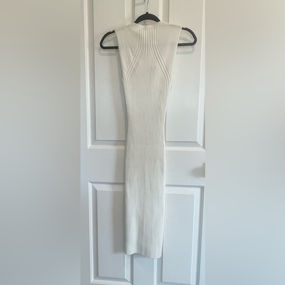NWT Helmut Lang White Ribbed Knitted Sleeveless White Dress Size Small - Picture 9 of 12